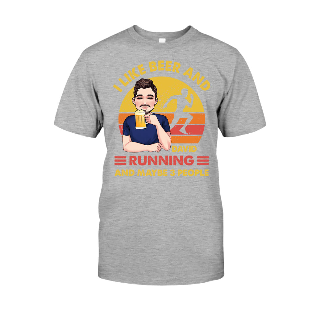 Ich mag Bier und Laufen – personalisiertes Lauf-T-Shirt und Hoodie