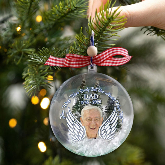 Your Wings Were Ready - Memorial gift for loss of - Personalized Snow Globe Ornament