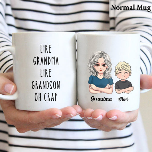 Wie die Mutter, so die Tochter – Oh je! – Familiengeschenk für Tante, Mutter, Oma – Personalisierte Tasse