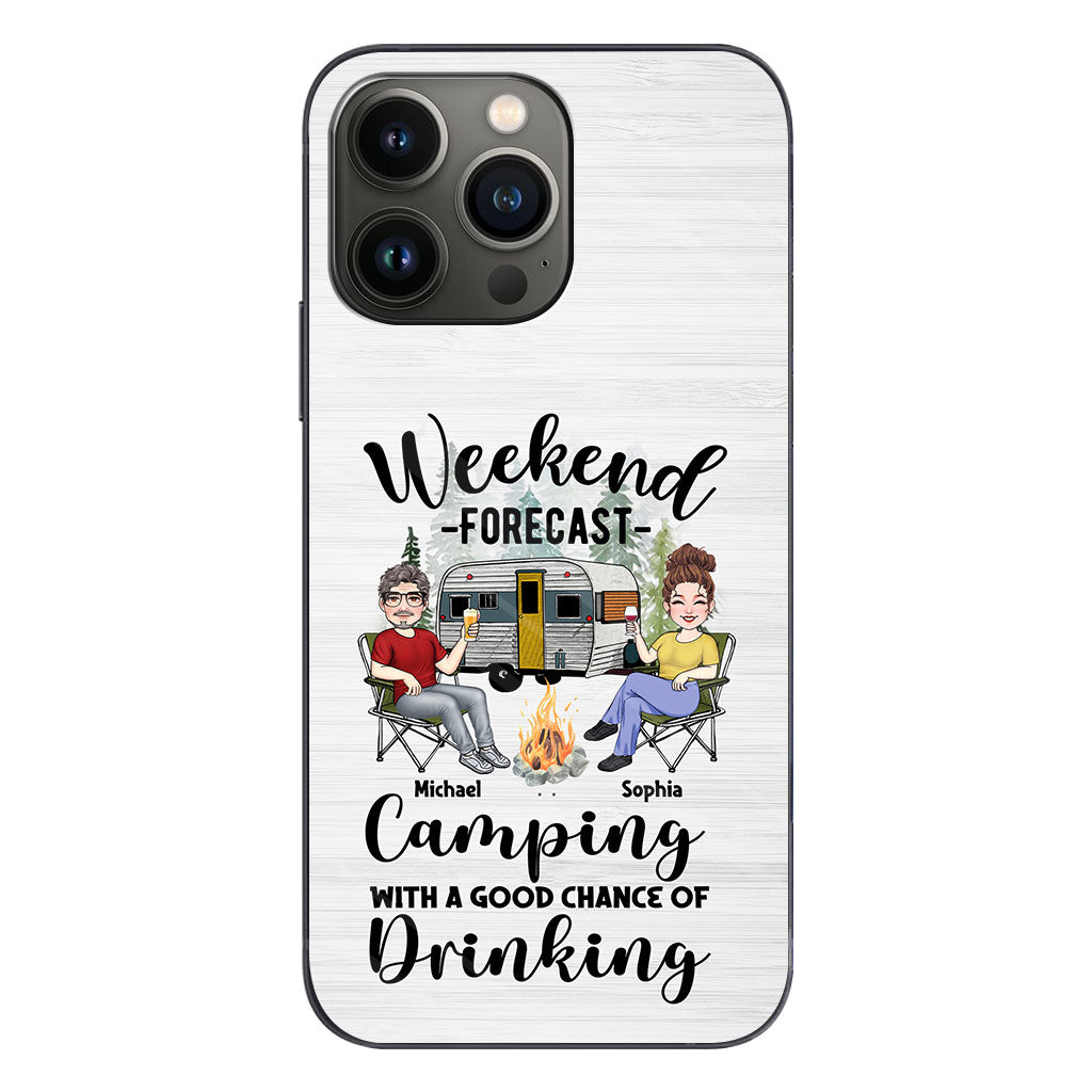 Prévisions du week-end - Étui de téléphone transparent personnalisé pour le camping