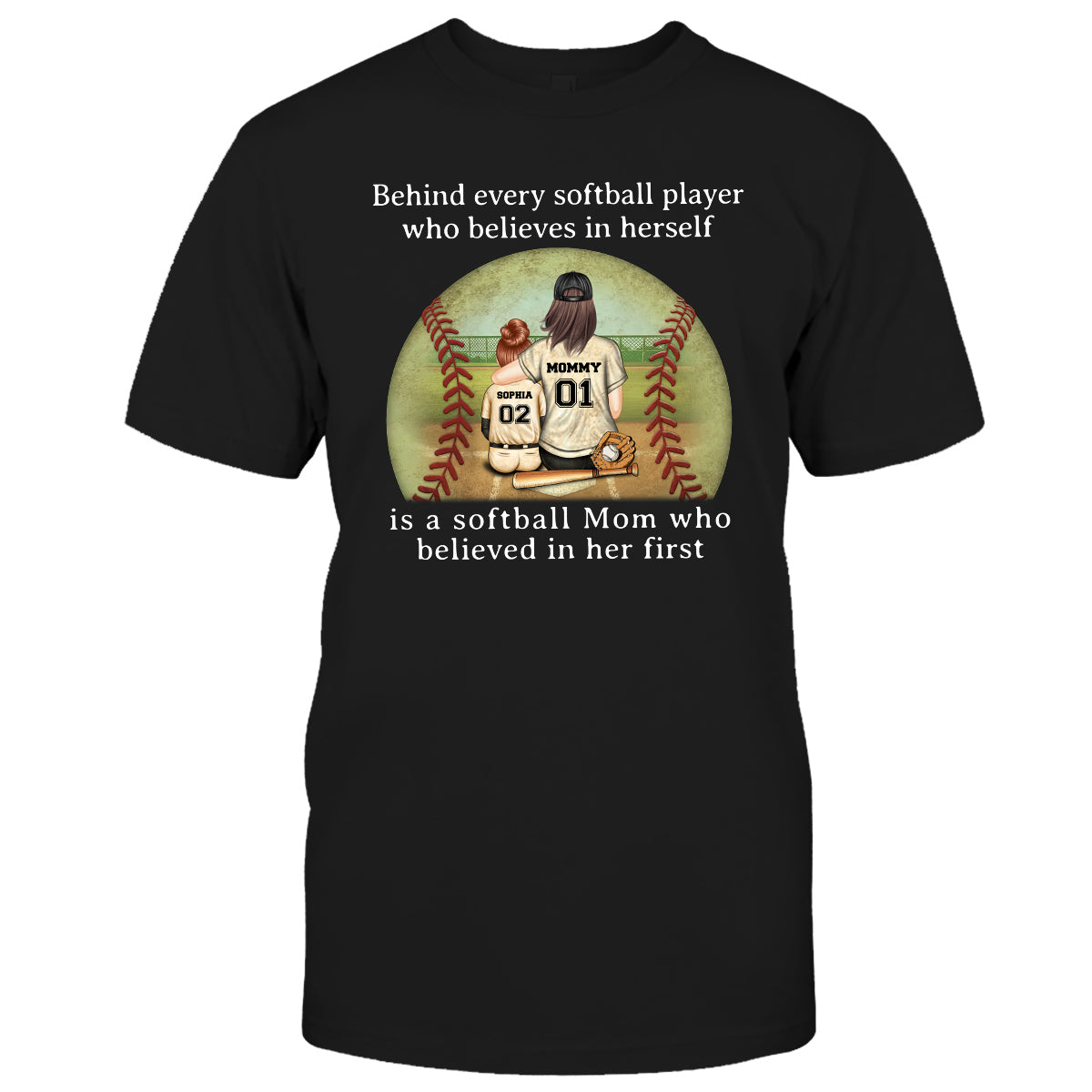 Softball Mom Believe - Personalized Softball T-shirt & Hoodie