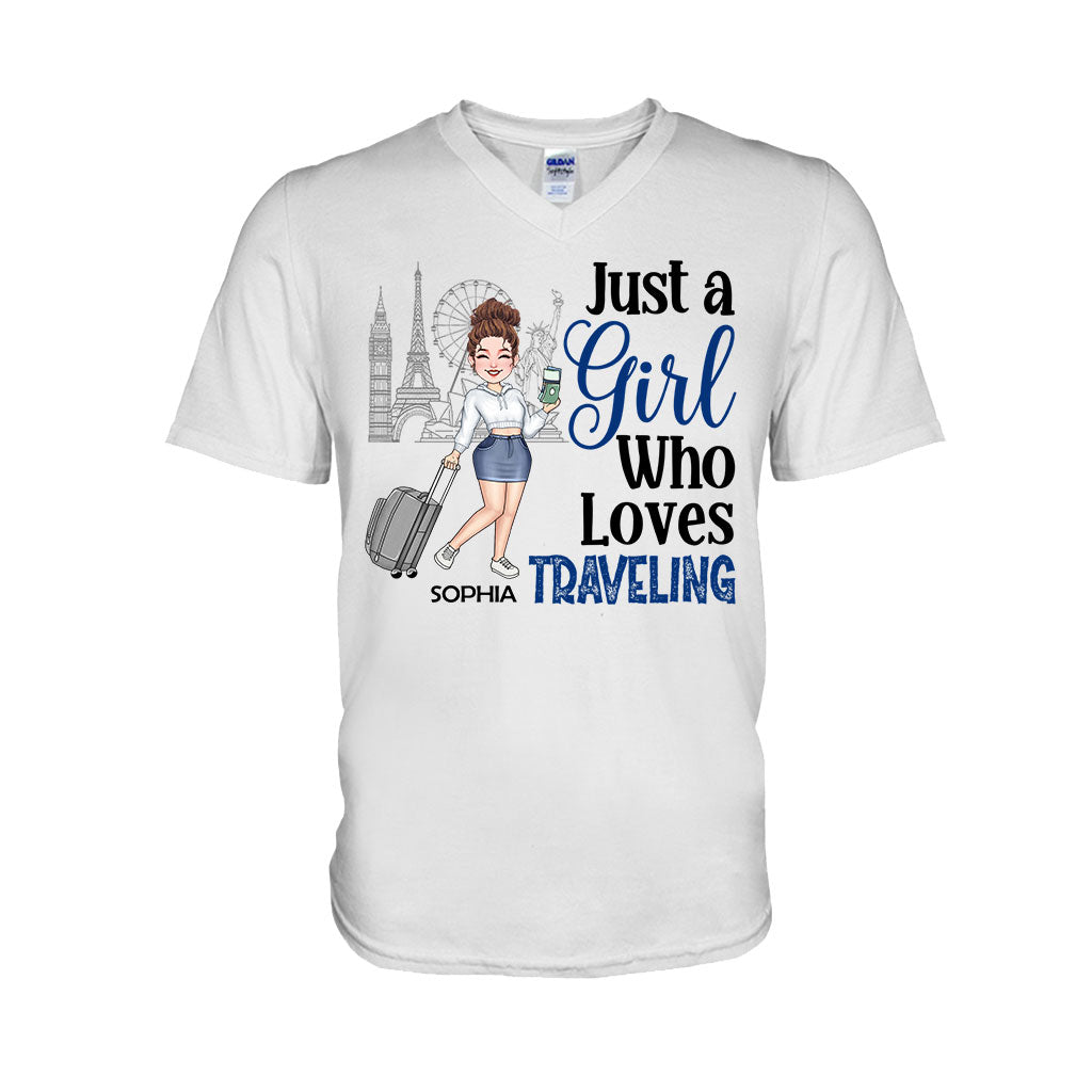 Einfach ein Mädchen, das Kreuzfahrten liebt – personalisiertes Kreuzfahrt-T-Shirt & Hoodie