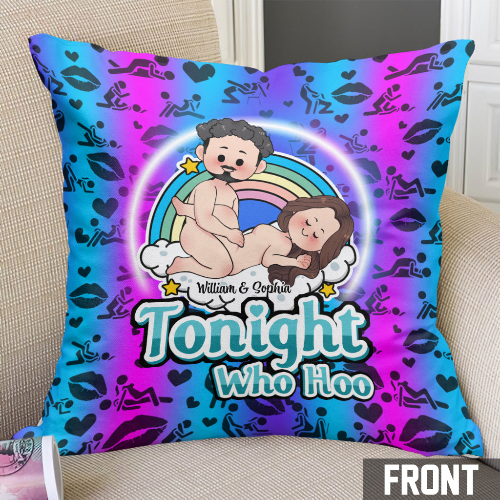 Tonight Who Hoo - Personalized Couple Throw Pillow