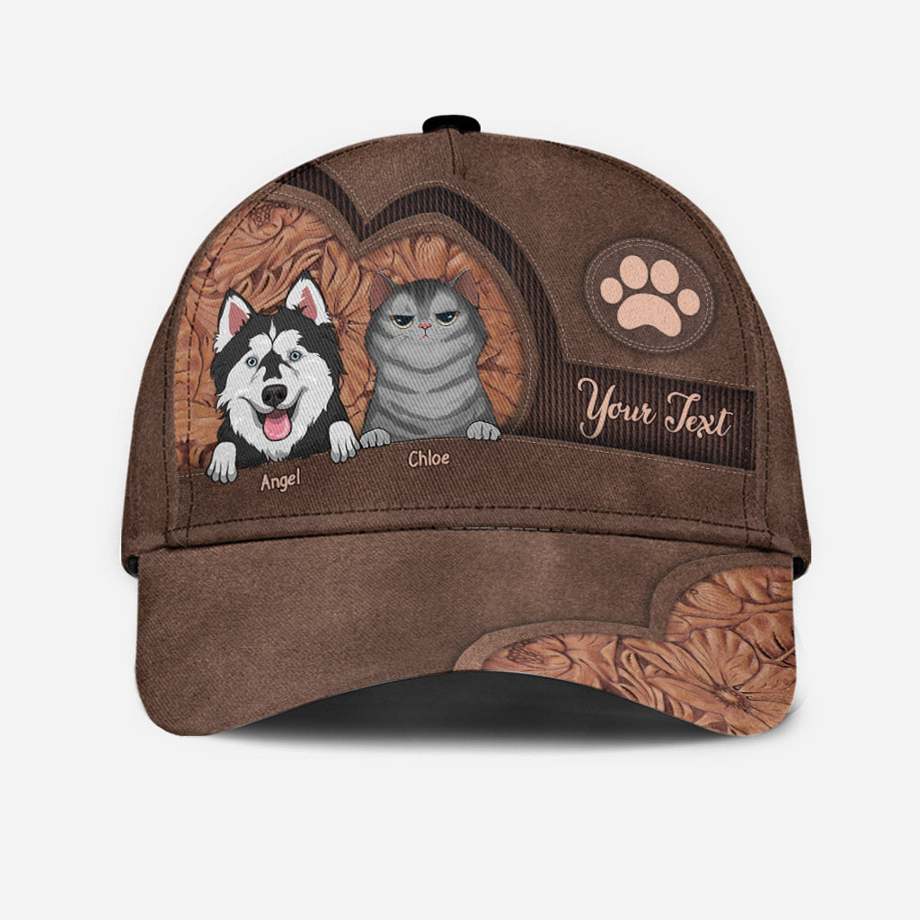 Personalisierte Kappe mit Hunde- und Katzenmotiv – Geschenk für Hunde- und Katzenliebhaber – Klassische, personalisierte Kappe