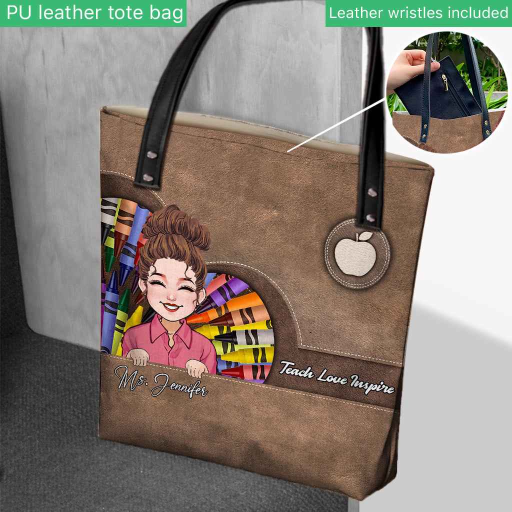 Enseigner, aimer, inspirer - Sac fourre-tout personnalisé pour enseignants
