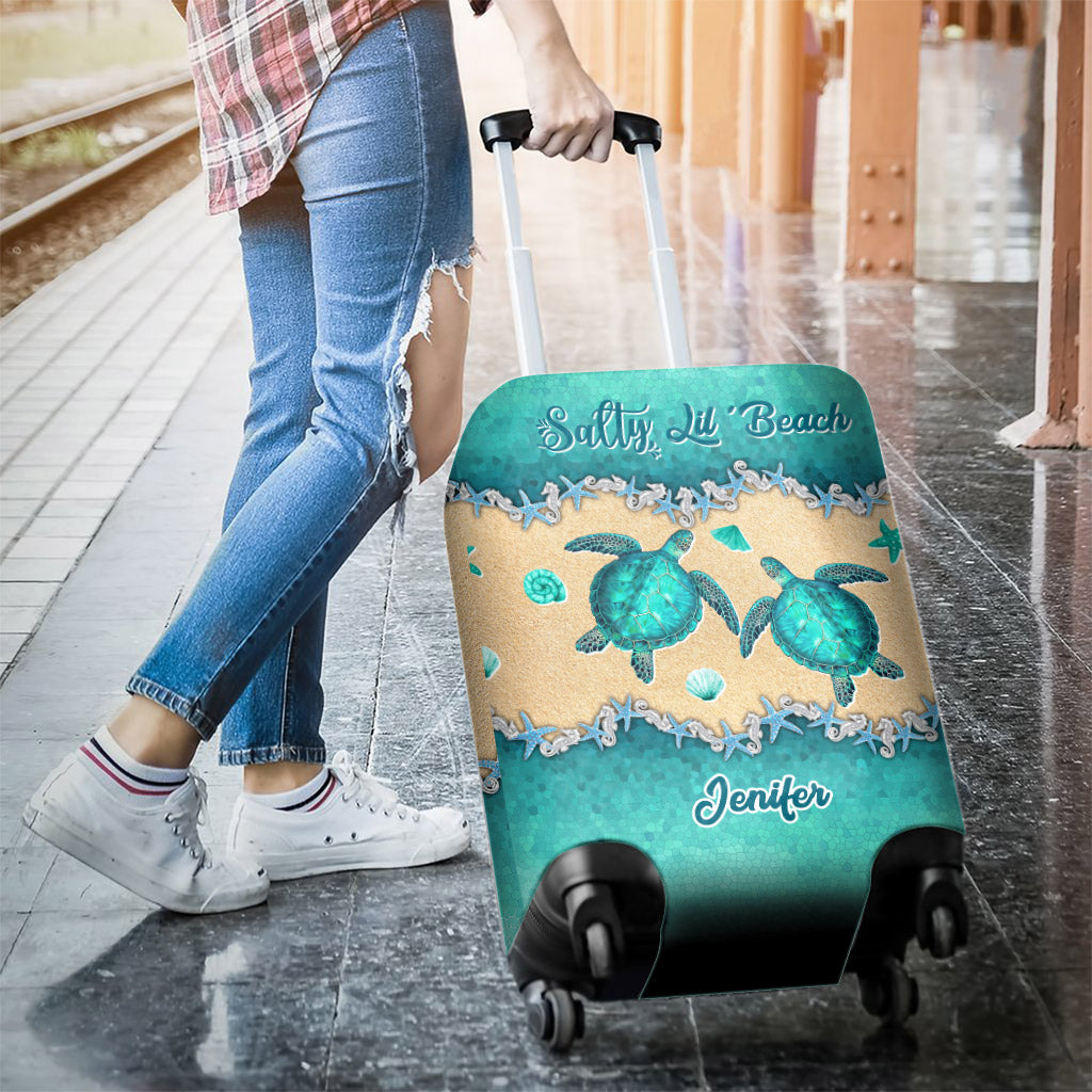 Salty Lil' Beach - Personalized Turtle Luggage Cover