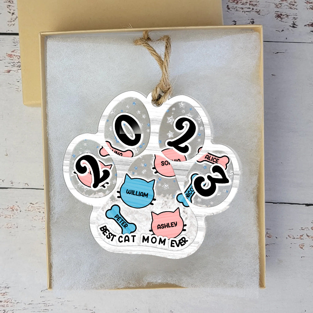 Die beste Hundemama / Katzenmama / Hundepapa / Katzenpapa aller Zeiten – Geschenk für Hunde- und Katzenliebhaber – Personalisierter 3-lagiger Schüttelanhänger