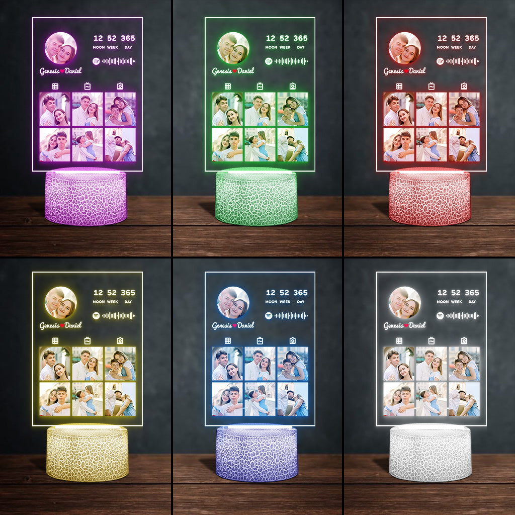 Couple Photo Collection - Personalized Couple Shaped Plaque Light Base