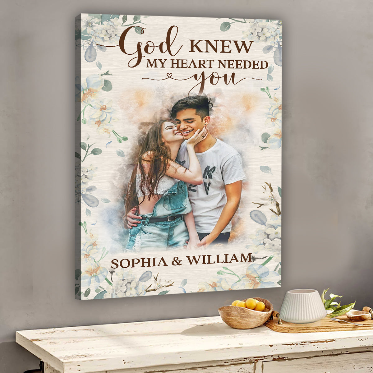 Watercolor Couple - Personalized Couple Canvas And Poster