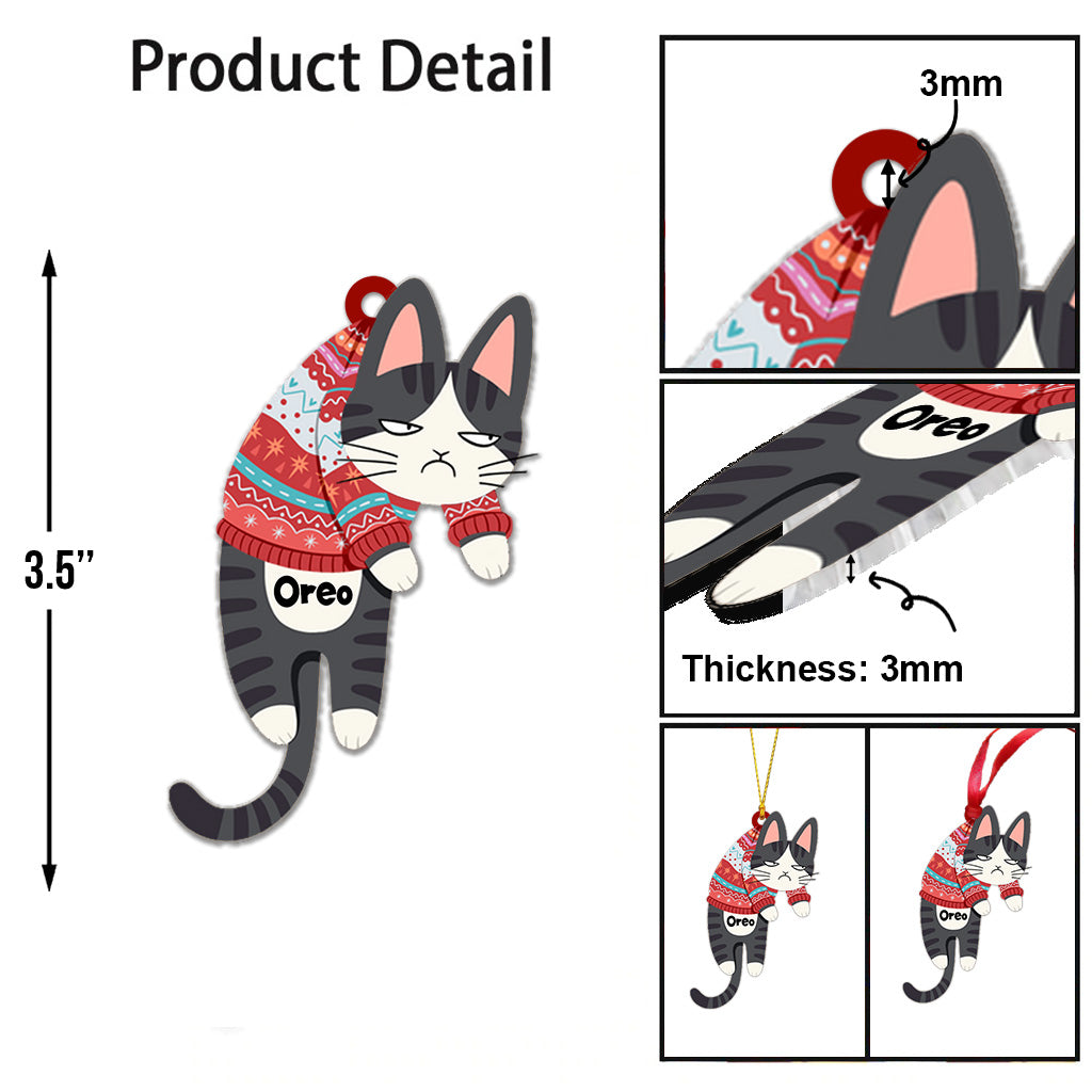 Chat suspendu - Ornement de chat personnalisé