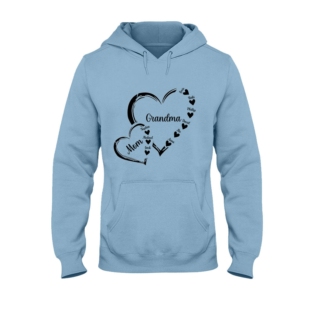 Grandma/Mom/Nana Heart - Personalized Grandma T-shirt And Hoodie