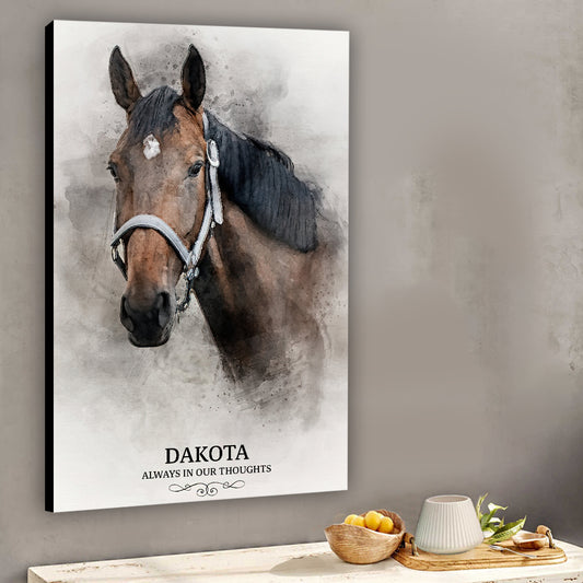Toujours dans nos pensées - Toile et affiche personnalisées avec cheval