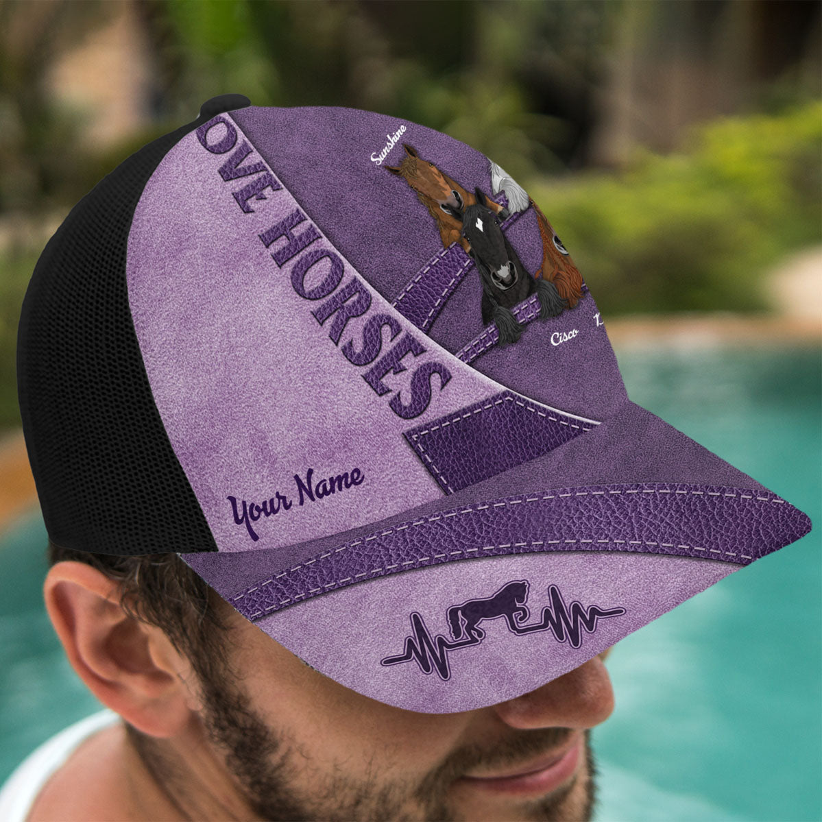 Casquette de camionneur personnalisée « Amoureux des chevaux »