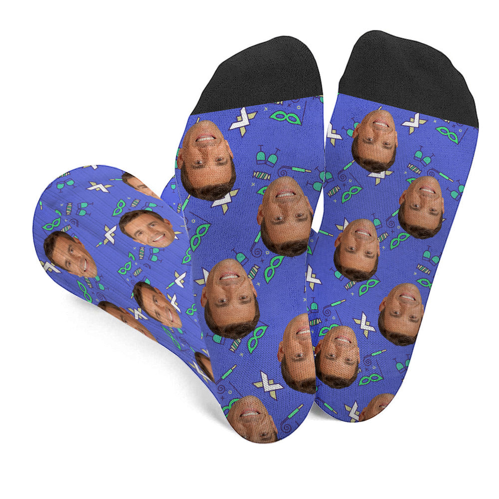 Chaussettes personnalisées pour oncle - Motifs de fête personnalisés