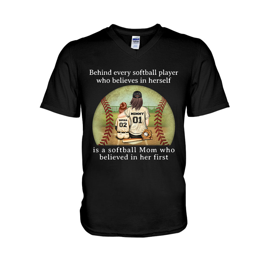 Softball Mom Believe - Personalized Softball T-shirt & Hoodie