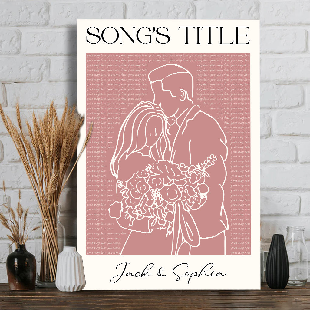 Wedding Song Lyrics Print - Personalized Husband And Wife Canvas And Poster