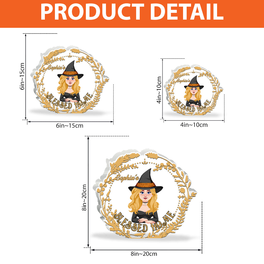 Blessed Home - Personalized Witch Custom Shaped Acrylic Plaque
