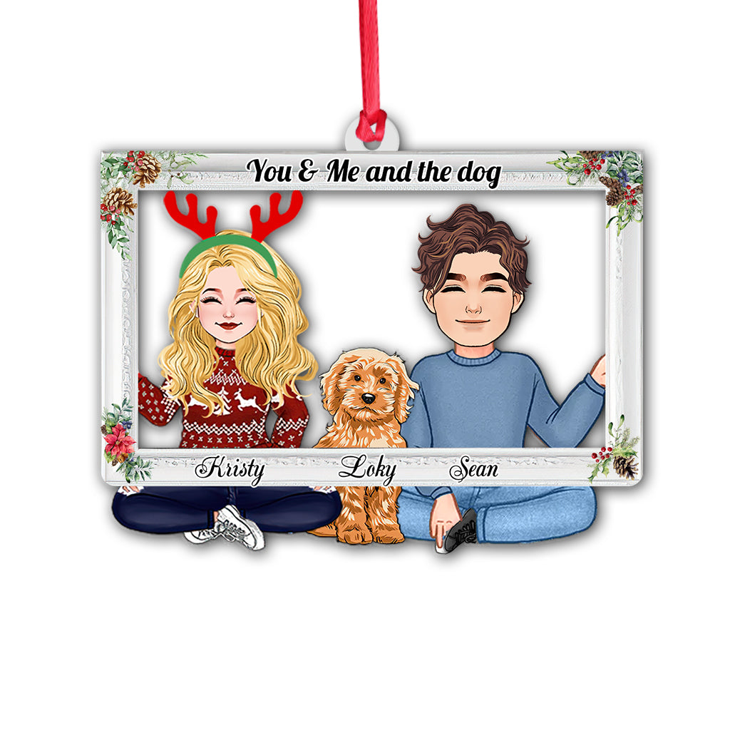 You & Me And The Dogs - Personalized Couple Ornament