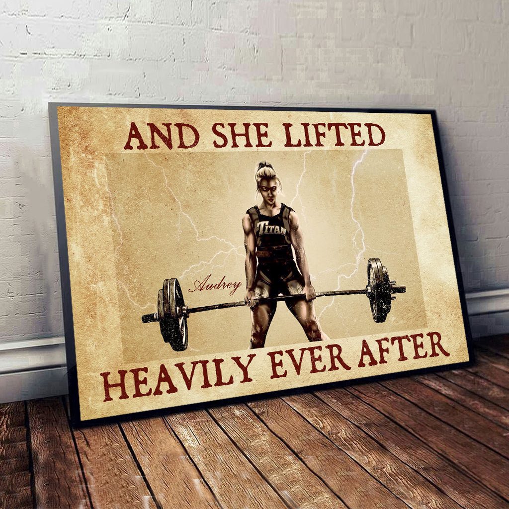 Und sie hob schwer bis an ihr Lebensende – Personalisierte Fitness-Leinwand und Poster