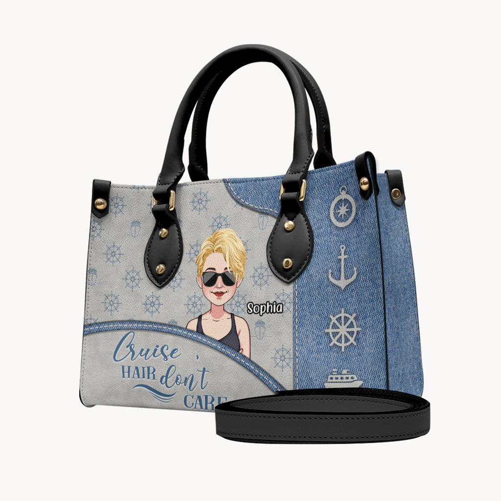 Kreuzfahrt-Frisur egal - Personalisierte Kreuzfahrt-Lederhandtasche