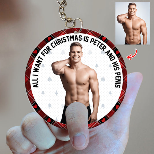 All I Want For Christmas - Personalized Couple Keychain