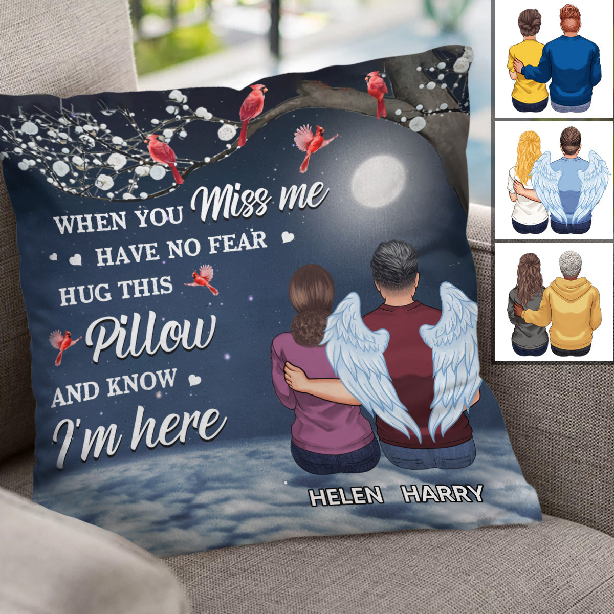 When You Miss Me - Personalized Memorial Throw Pillow