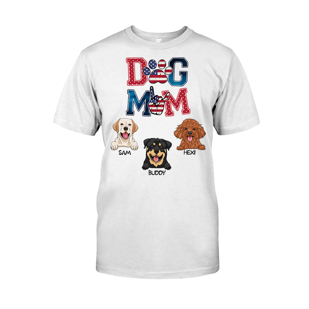 Amerikanische Hundemama – Personalisiertes Hunde-T-Shirt & Hoodie
