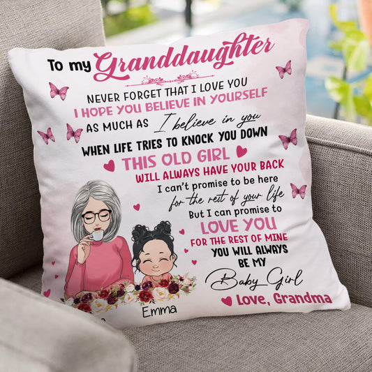 À ma petite-fille - Coussin décoratif personnalisé pour grand-mère
