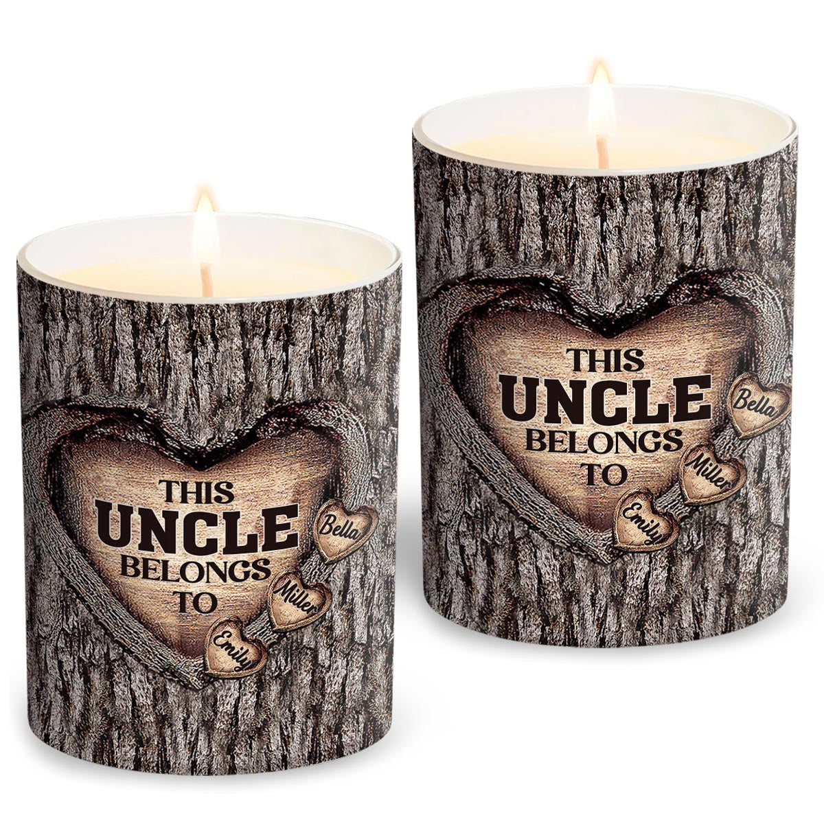 Dad's Heart - Gift for dad, grandma, grandpa, mom, uncle, aunt, brother, sister - Personalized Candle With Wooden Lid