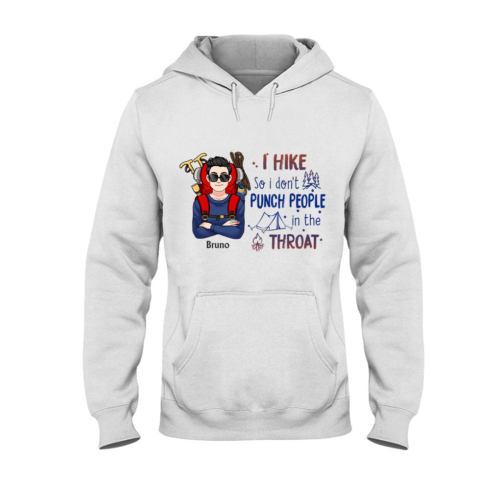 Je fais de la randonnée pour ne pas frapper les gens à la gorge - T-shirt et sweat à capuche de randonnée personnalisés