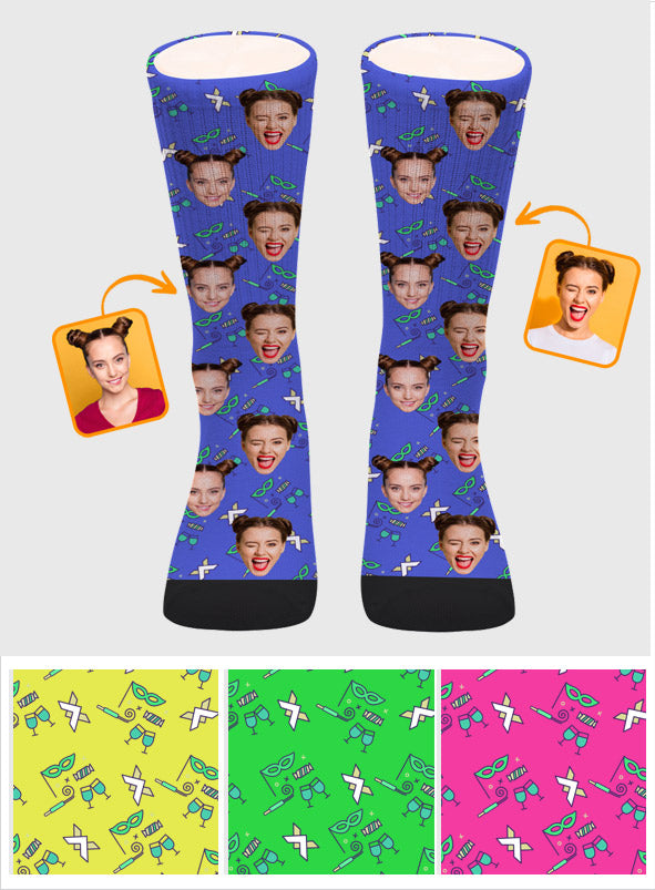 Individuelles Gesichtsmuster für Partys – Personalisierte Geschwistersocken
