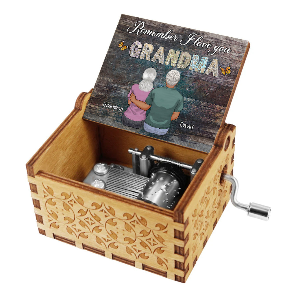 Remember We Love You - Gift for mom, grandma, aunt - Personalized Hand Crank Music Box