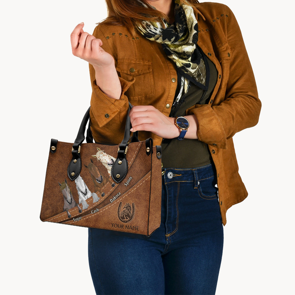 Love Horse - Sac à main en cuir personnalisé à motif cheval