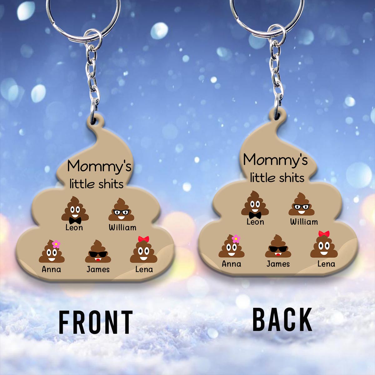 Little Cuties - Gift for dad, grandpa, mom, uncle, aunt, grandma - Personalized Keychain