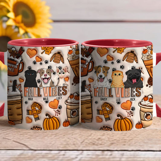 Fall Vibes - Gift for dog lovers - Personalized Accent Mug