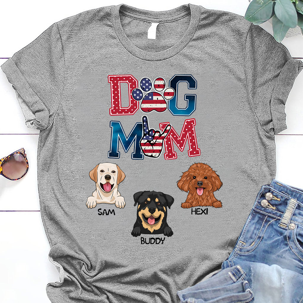 Amerikanische Hundemama – Personalisiertes Hunde-T-Shirt & Hoodie