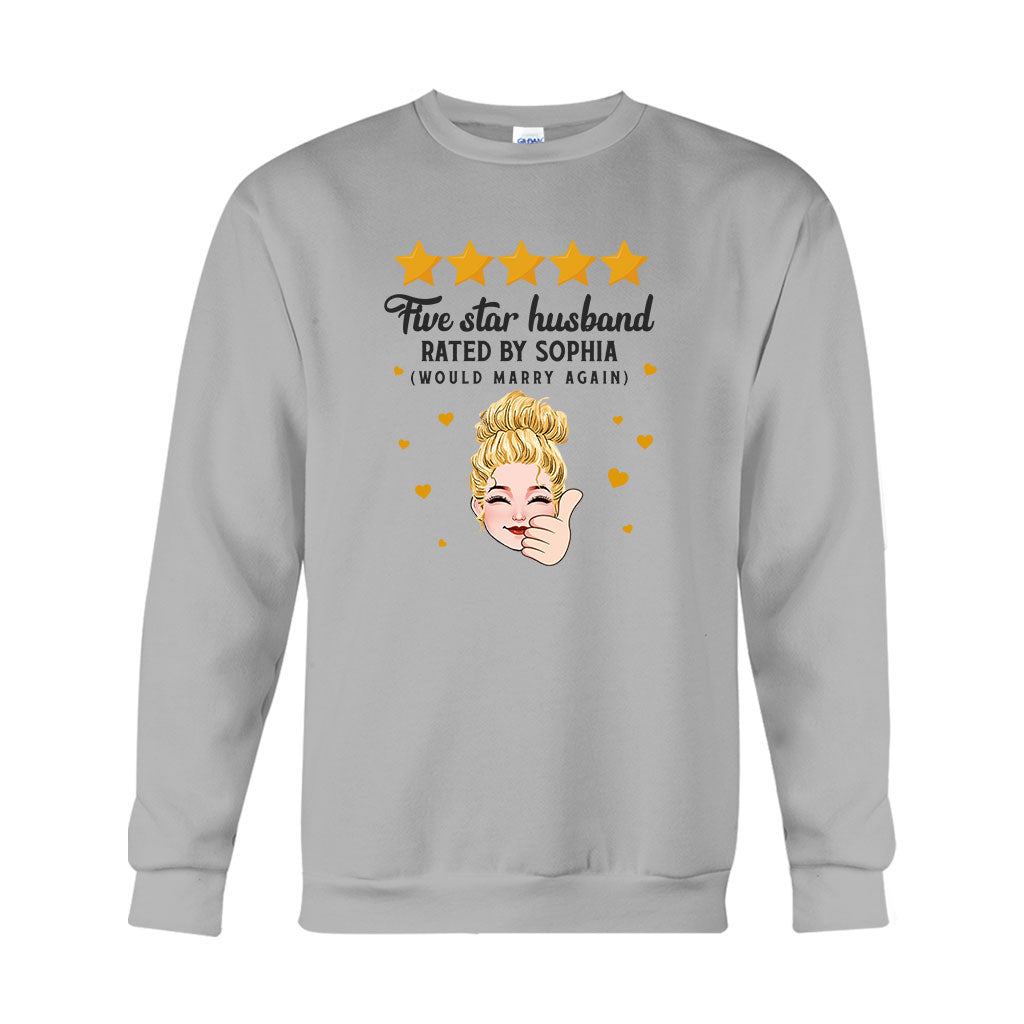 Five Star Husband Wife - Personalized Husband And Wife T-shirt And Hoodie