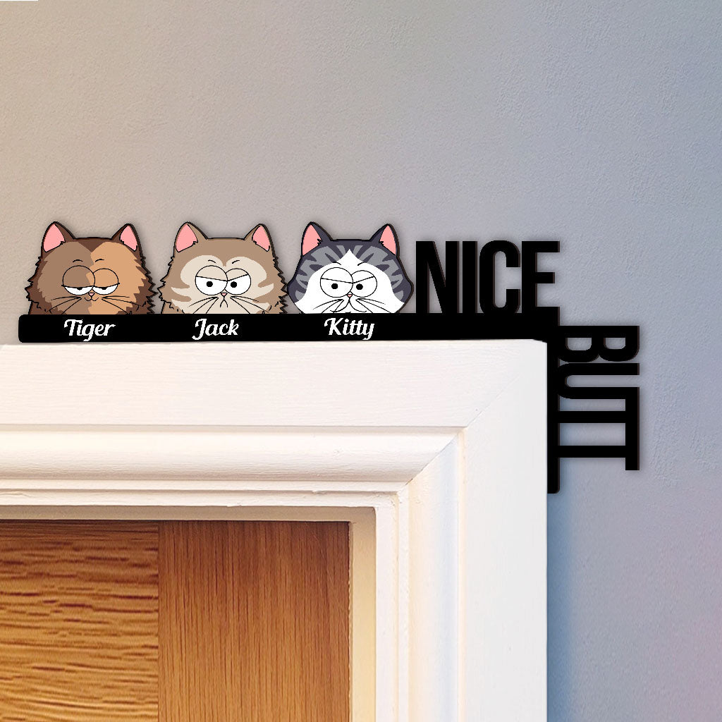 Joli derrière - Décoration personnalisée pour cadre de porte pour chat