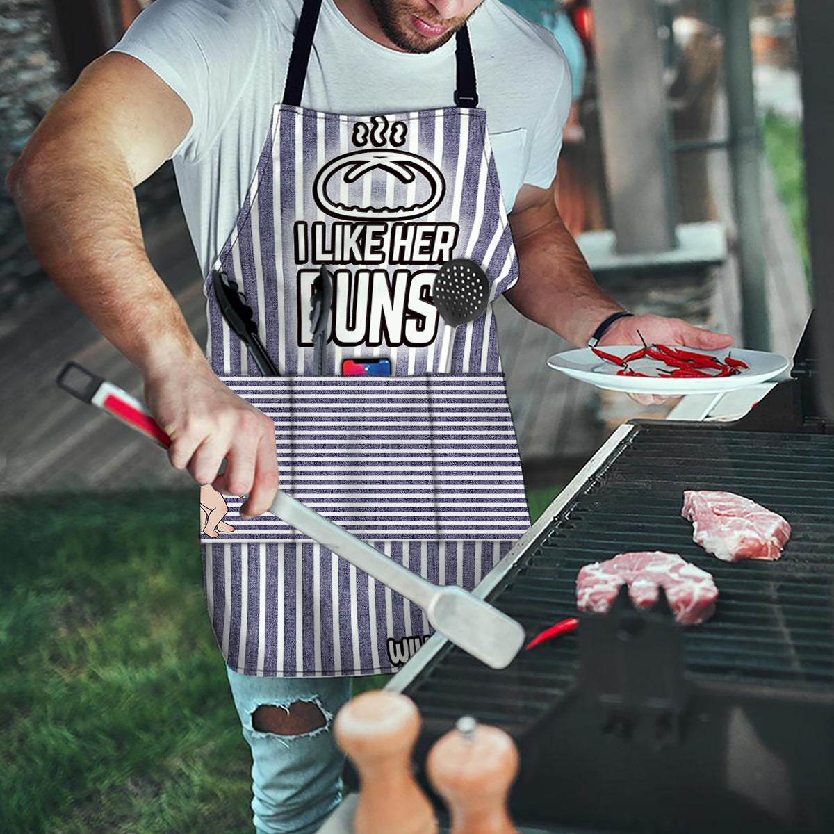 I Like His Meat I Like Her Buns - Personalized Couple Apron