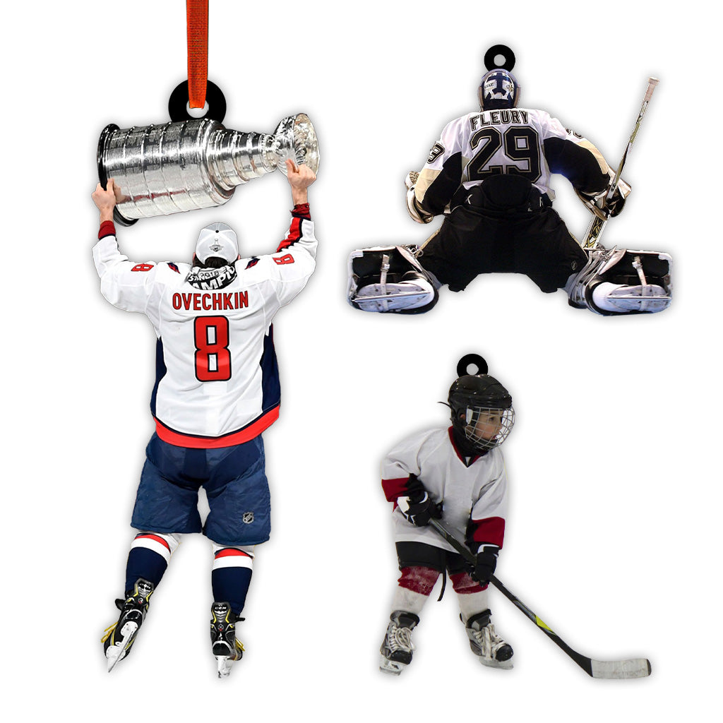 Photo Ornament - Hockey gift for son - Personalized Ornament