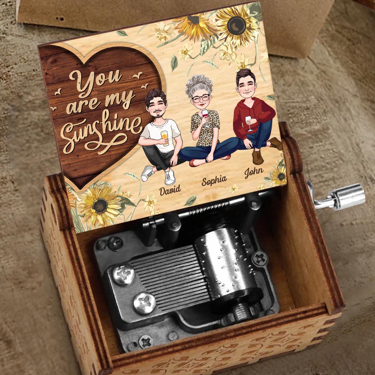 How Much You Mean - Gift for mom, grandma - Personalized Hand Crank Music Box