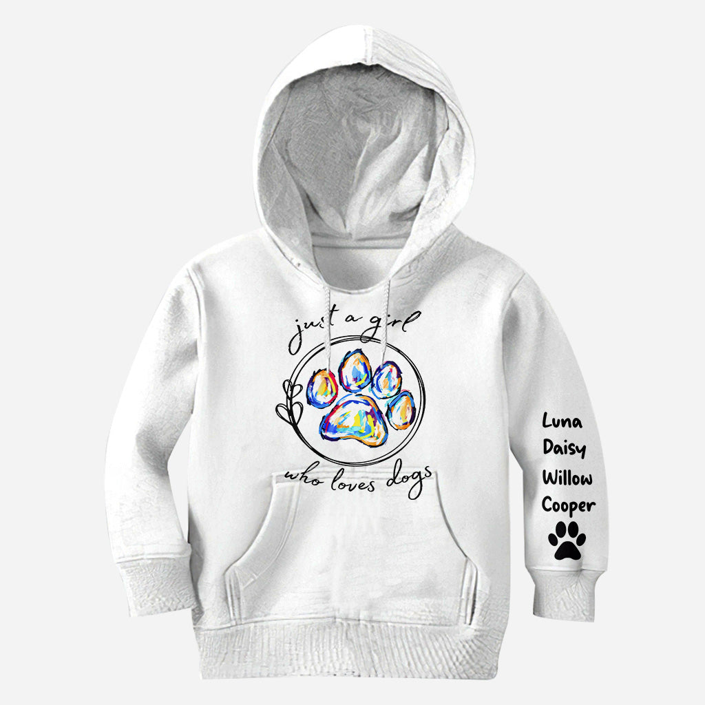 Einfach ein Mädchen, das Hunde liebt – personalisiertes T-Shirt mit Hundemotiv