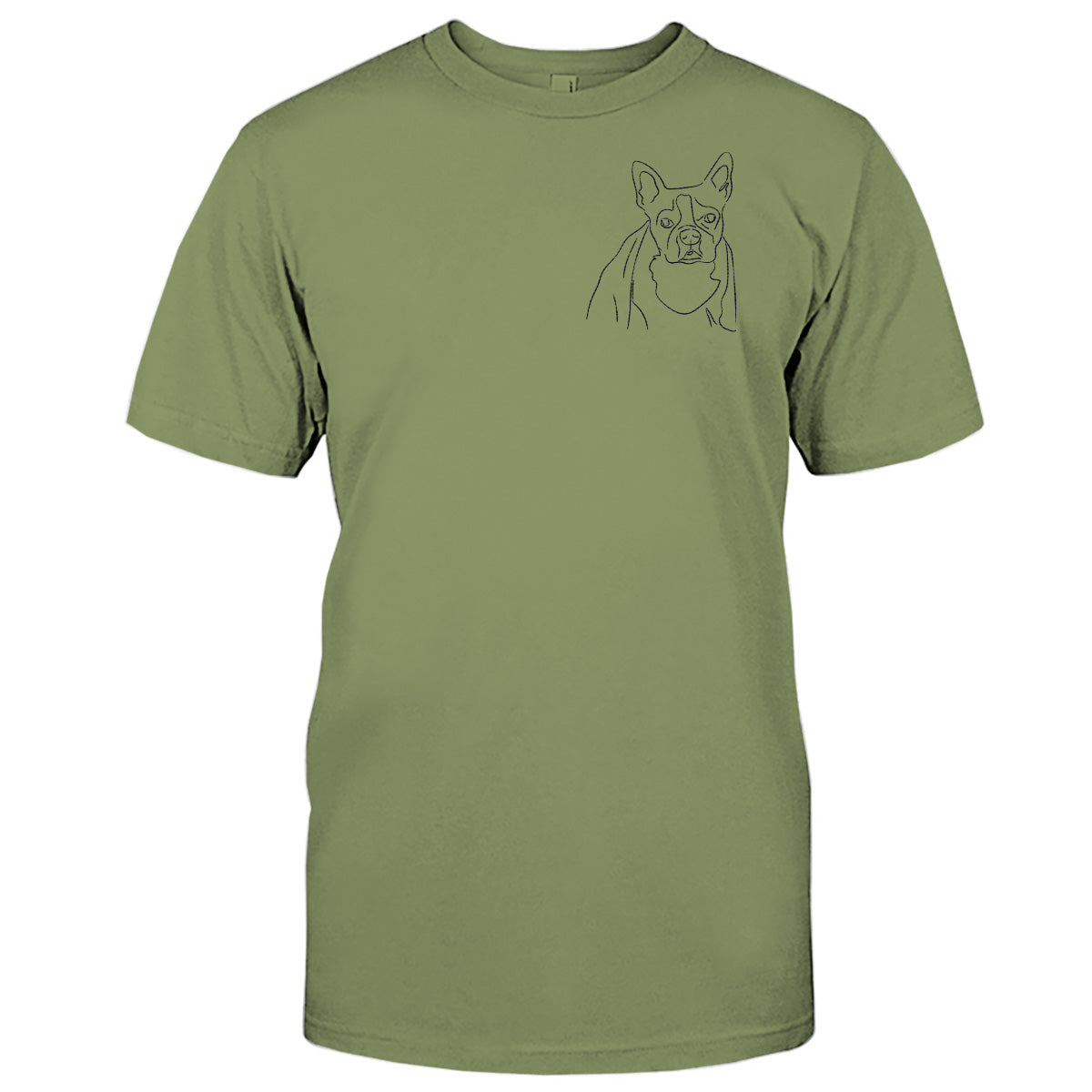 T-shirt brodé personnalisé avec motif de chien