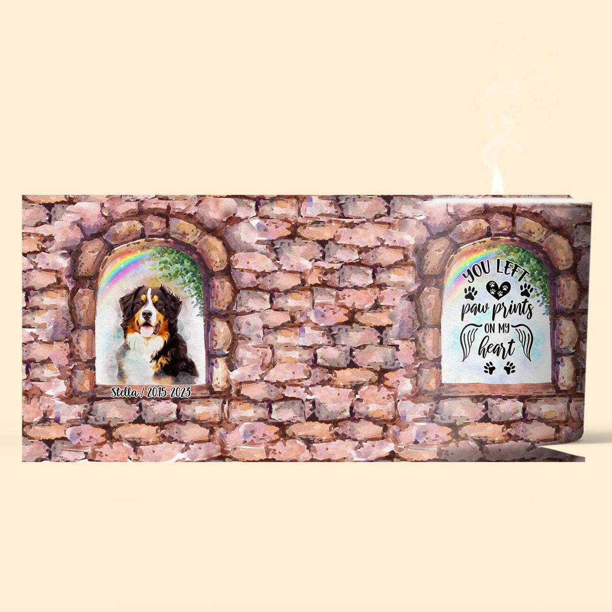 Nicht mehr an meiner Seite – Personalisierte Hundekerze mit Holzdeckel