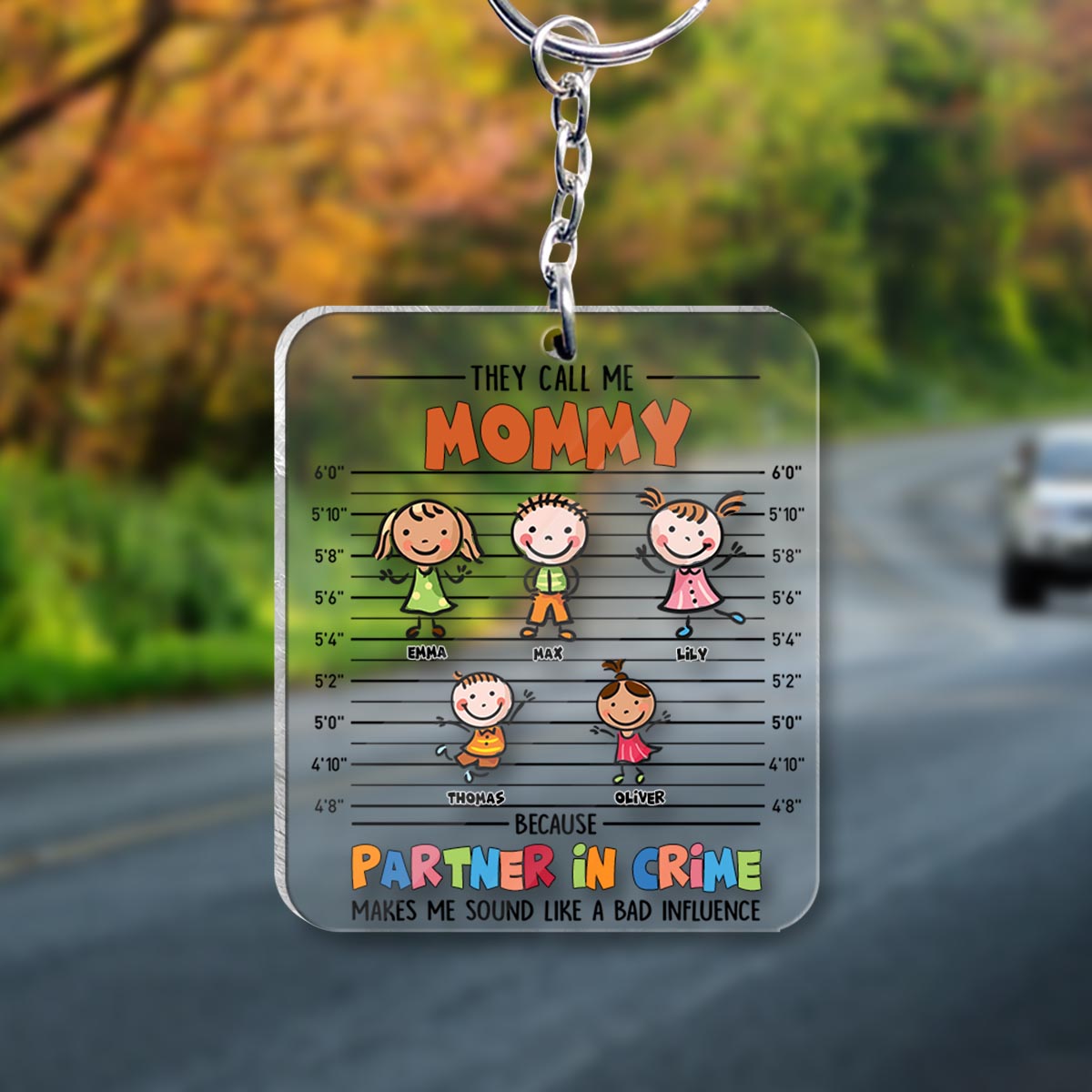 Partner In Crime - Gift for grandpa, grandma, mom, dad, uncle, aunt, brother, sister - Personalized Keychain