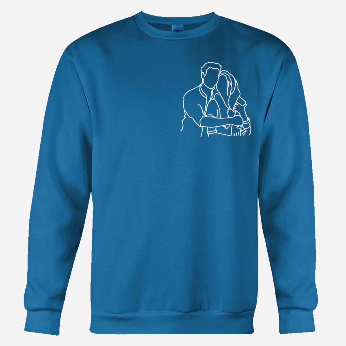 Custom Line Art - Personalized Couple Embroidered Sweater