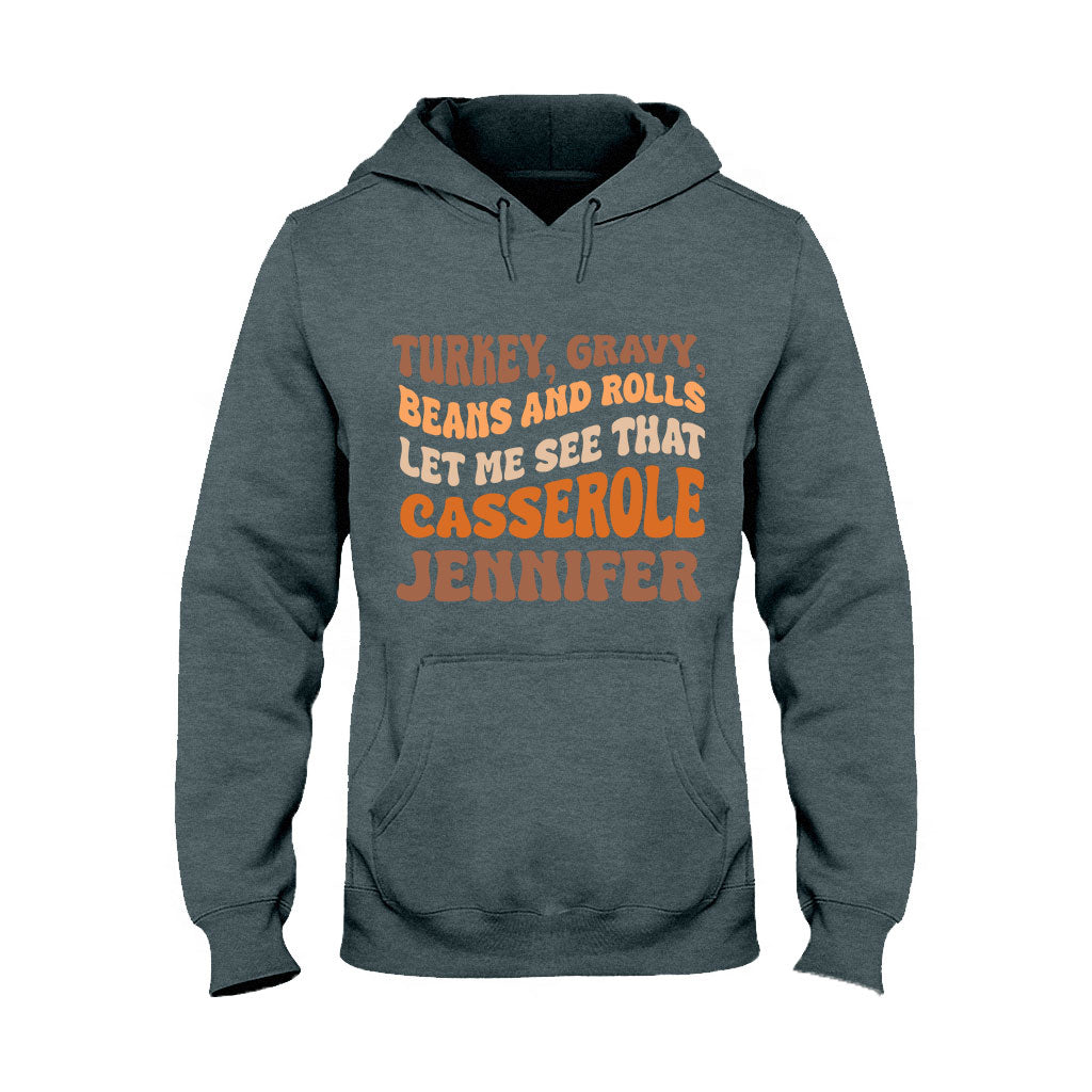 Zeig mir deinen Auflauf! – Personalisiertes Thanksgiving-T-Shirt und Hoodie
