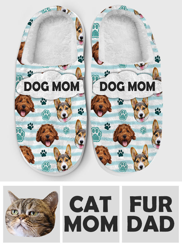 Maman de chien - Pantoufles personnalisées pour chien