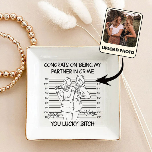 Félicitations pour être ma complice ! - Cadeau pour une amie - Porte-bijoux personnalisé