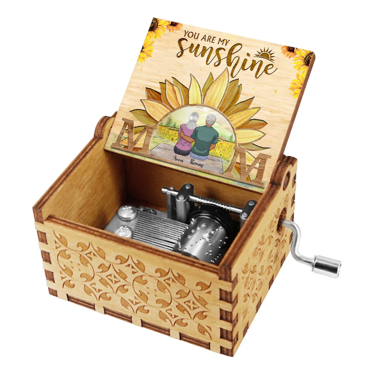 You Are My Sunshine - Personalized Mother Hand Crank Music Box